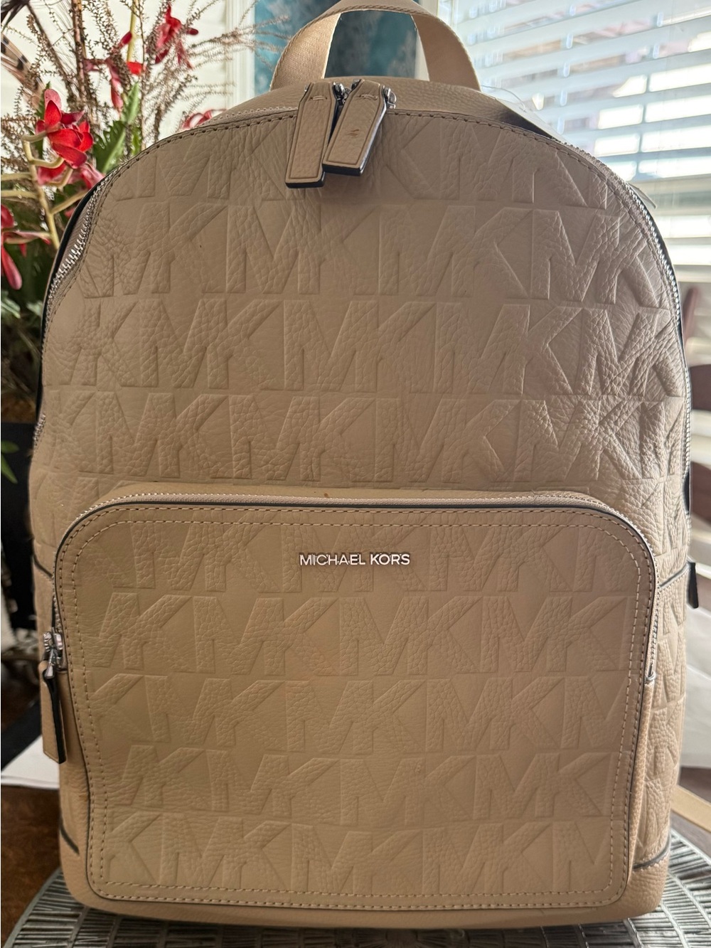 Michael Kors Tan Textured Leather Backpack for Men